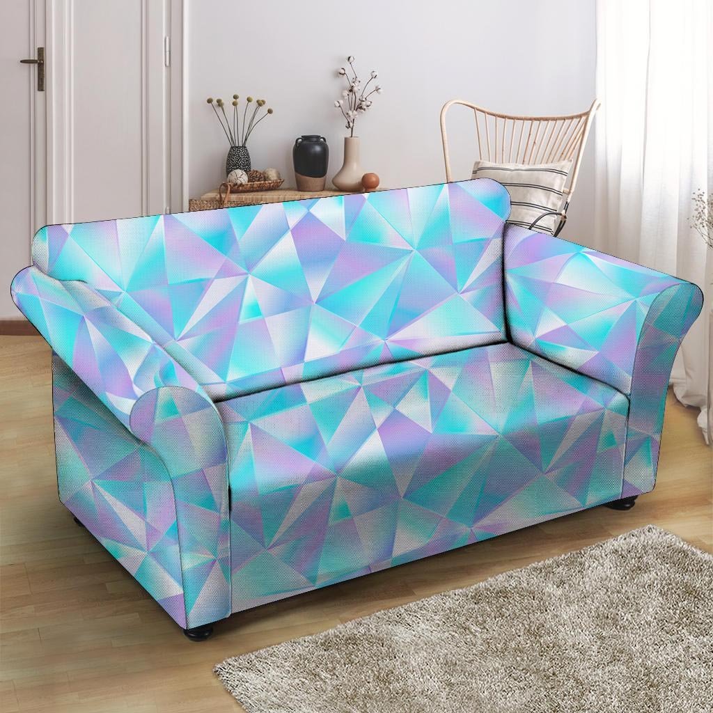 Geometric Holographic Loveseat Cover-grizzshop