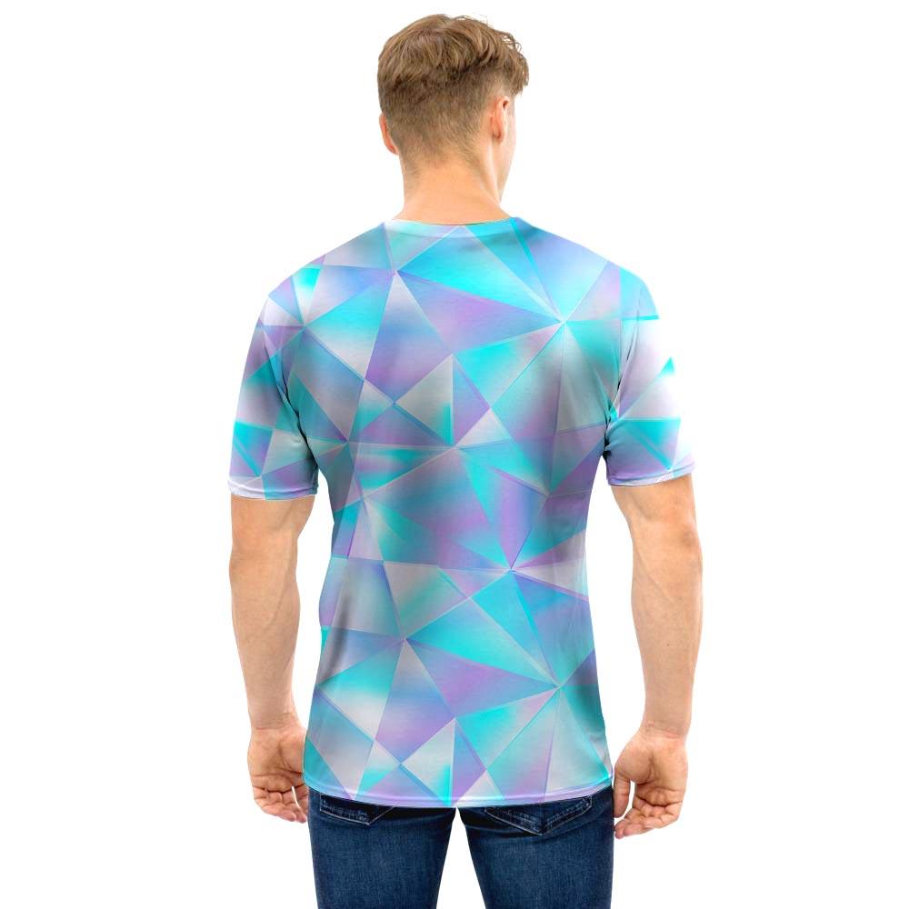 Geometric Holographic Men T Shirt-grizzshop