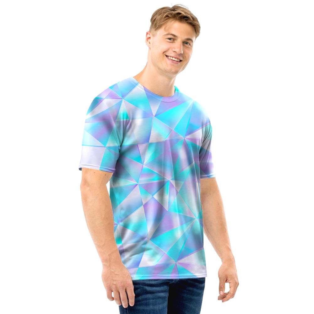 Geometric Holographic Men T Shirt-grizzshop