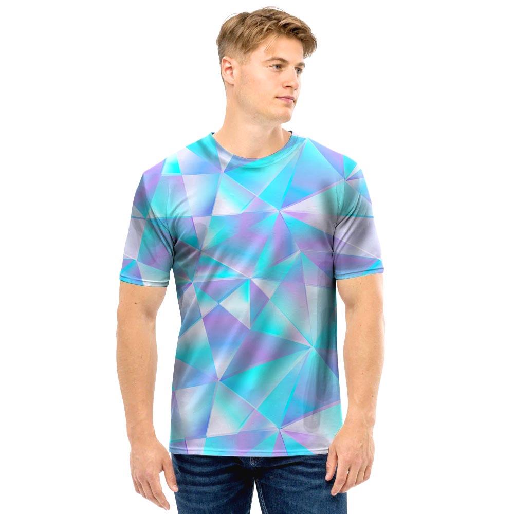 Geometric Holographic Men T Shirt-grizzshop