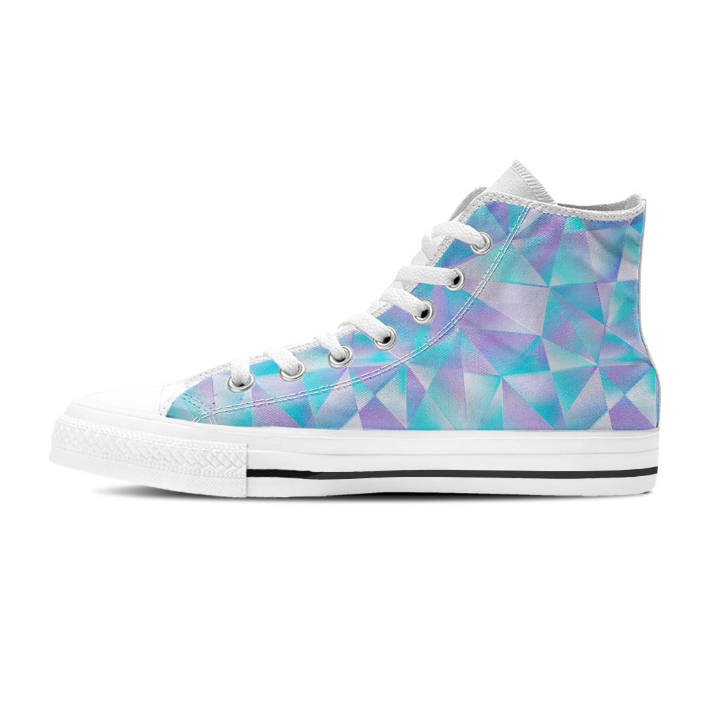 Geometric Holographic Men's High Top Shoes-grizzshop