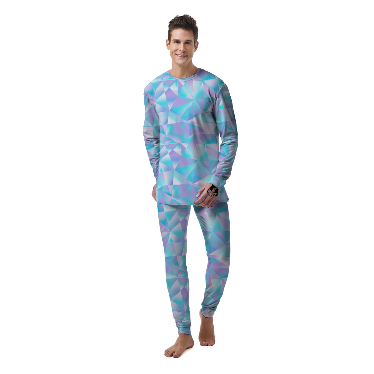 Geometric Holographic Men's Pajamas-grizzshop