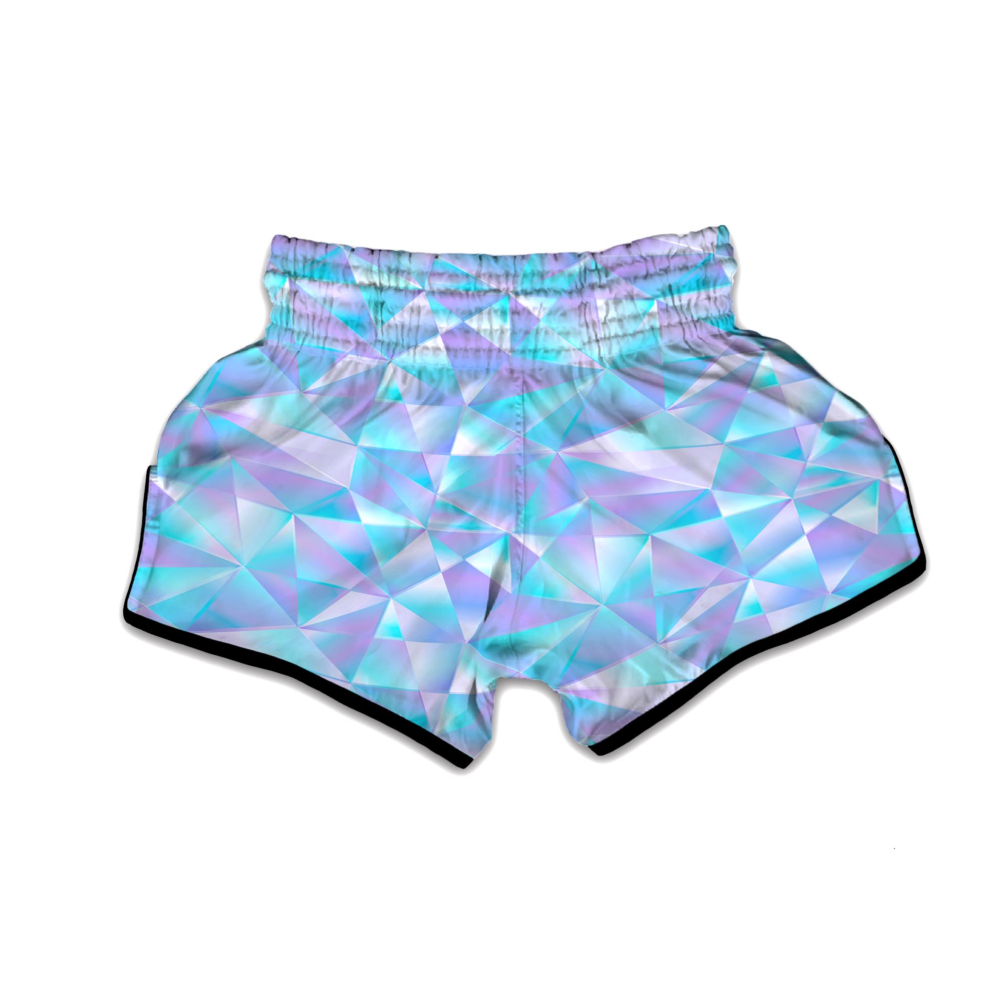 Geometric Holographic Muay Thai Boxing Shorts-grizzshop