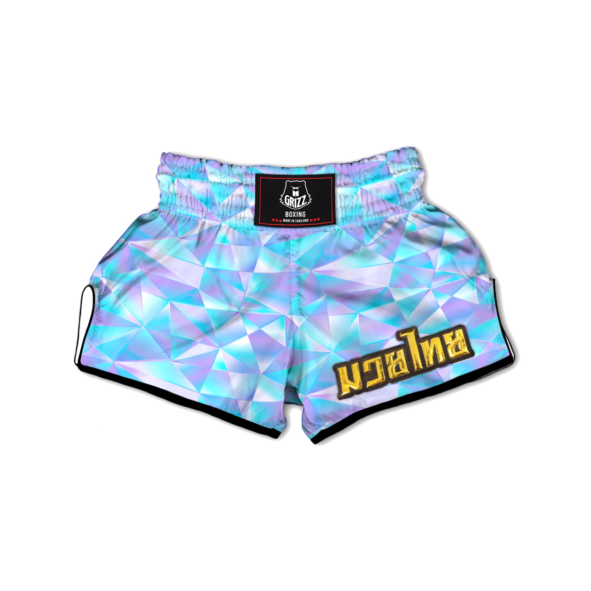 Geometric Holographic Muay Thai Boxing Shorts-grizzshop