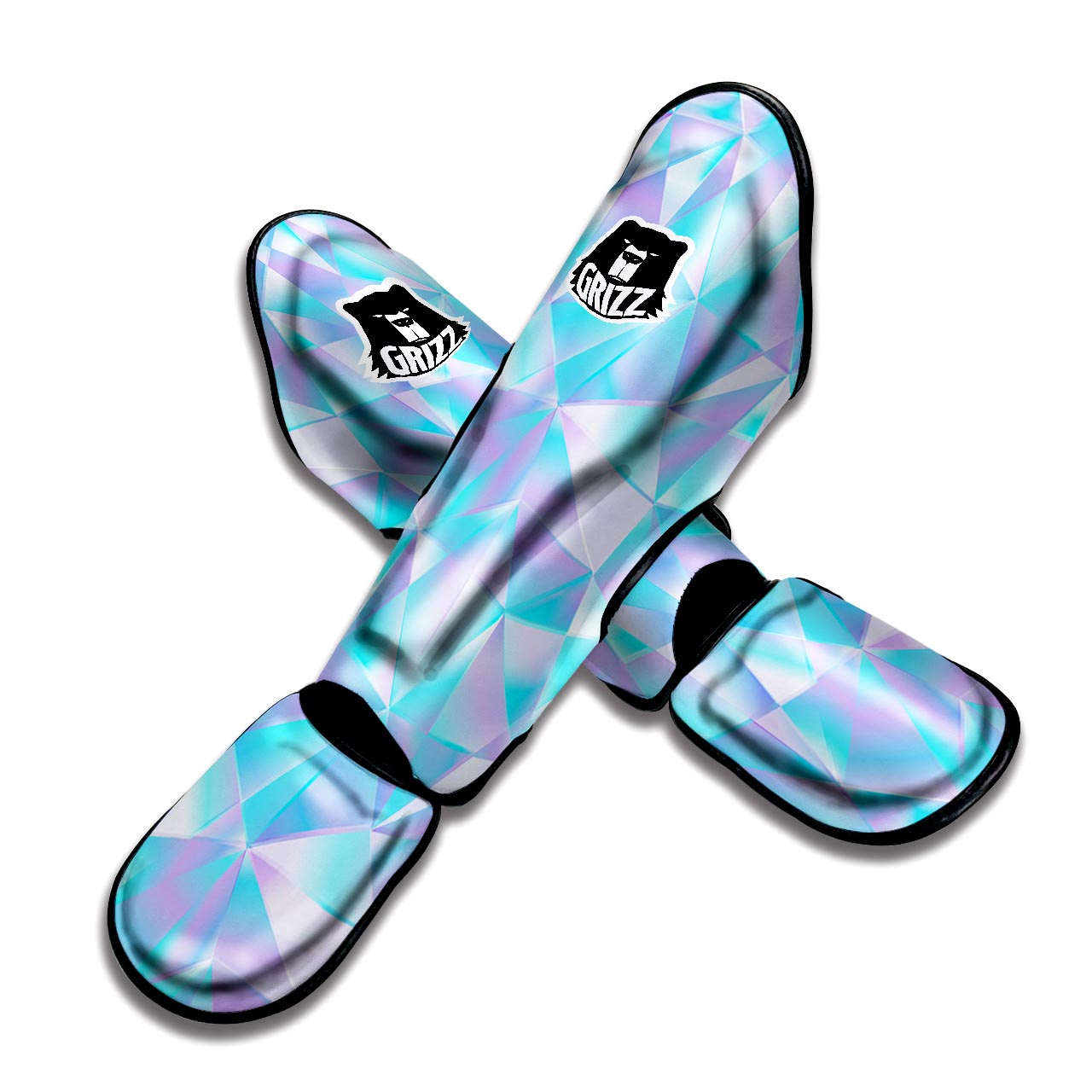 Geometric Holographic Muay Thai Shin Guard-grizzshop