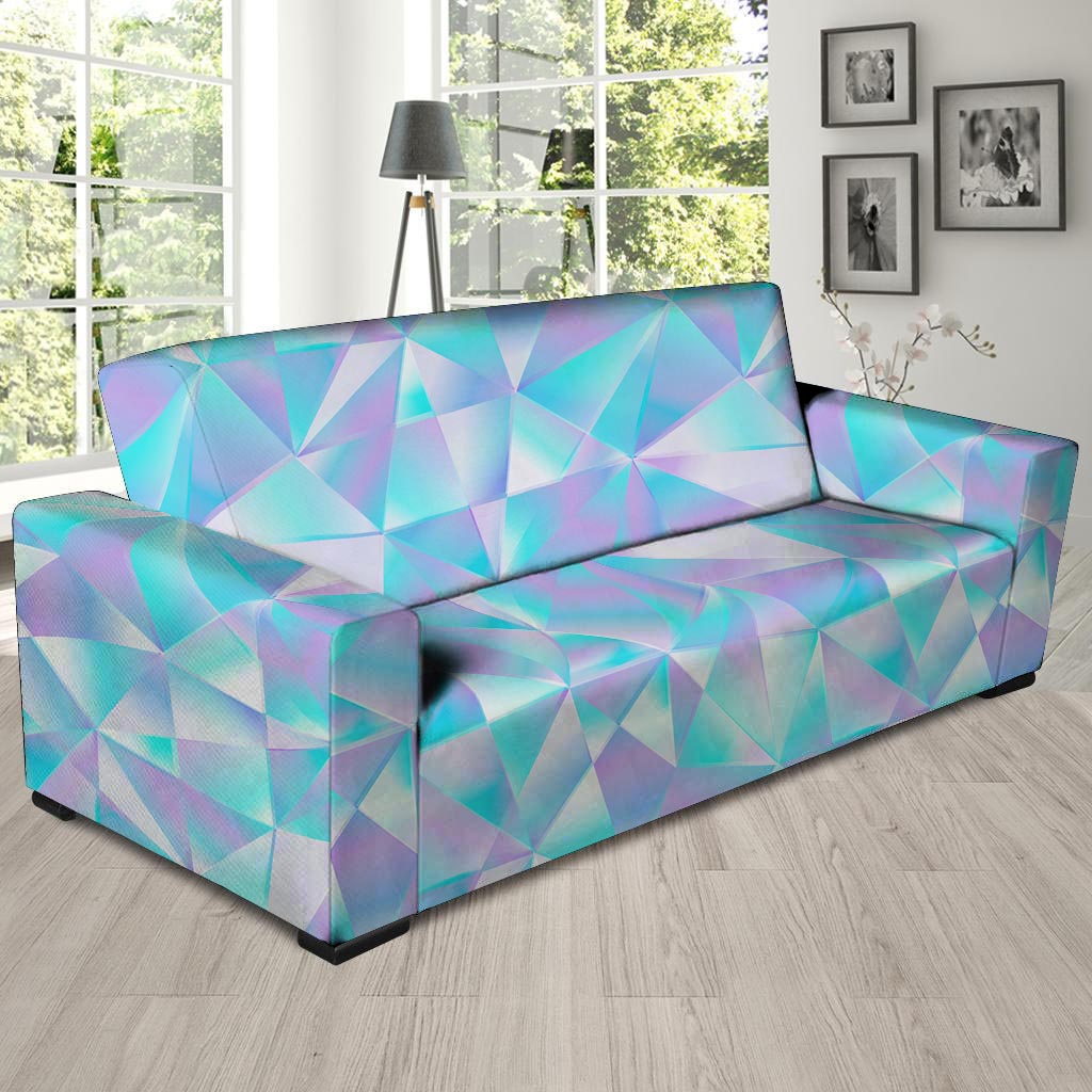 Geometric Holographic Sofa Cover-grizzshop