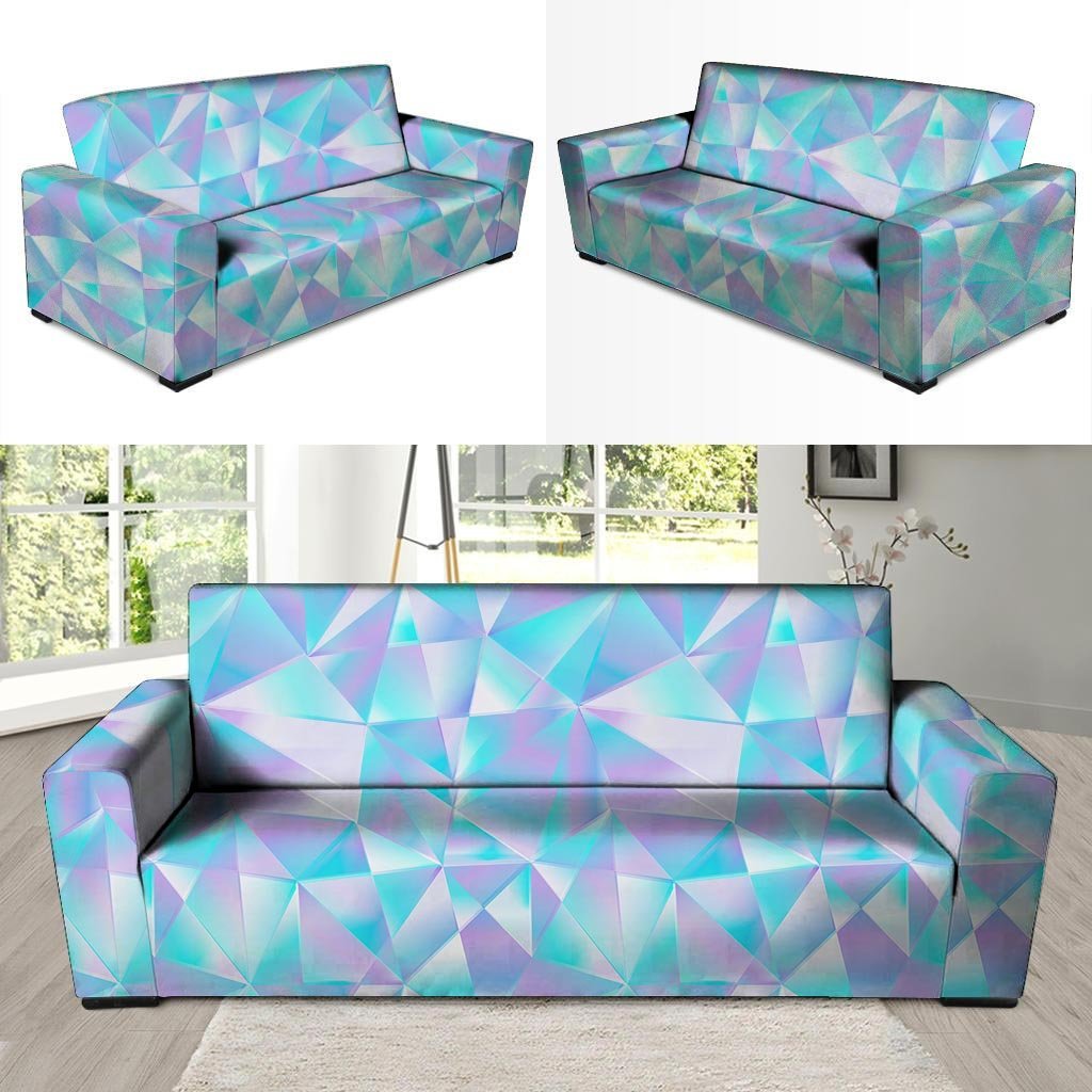 Geometric Holographic Sofa Cover-grizzshop