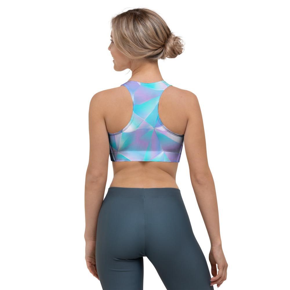 Geometric Holographic Sports Bra-grizzshop