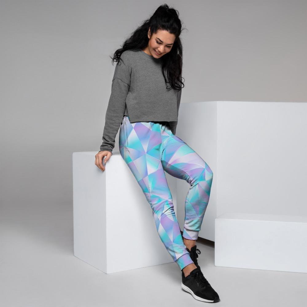 Geometric Holographic Women's Joggers-grizzshop