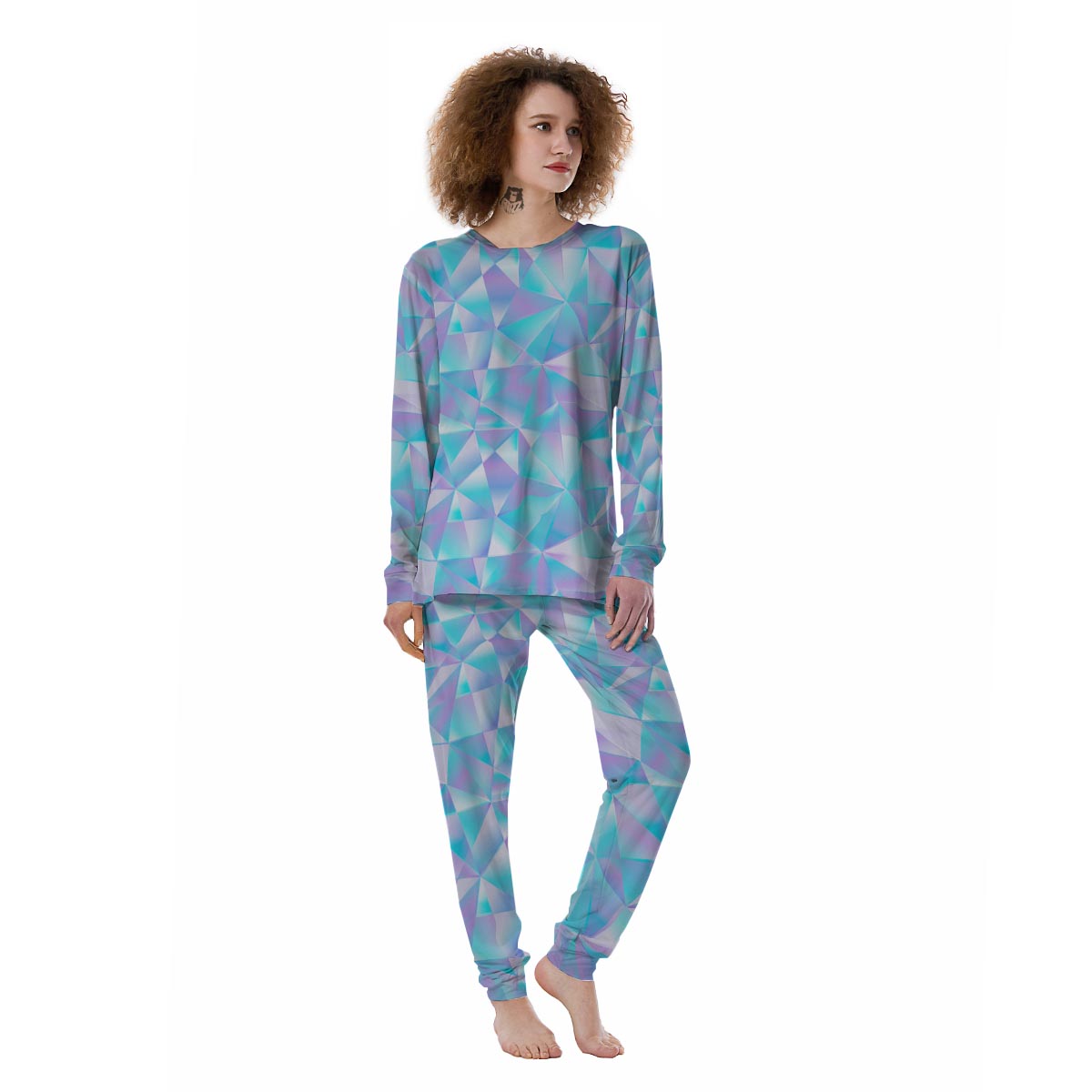 Geometric Holographic Women's Pajamas-grizzshop