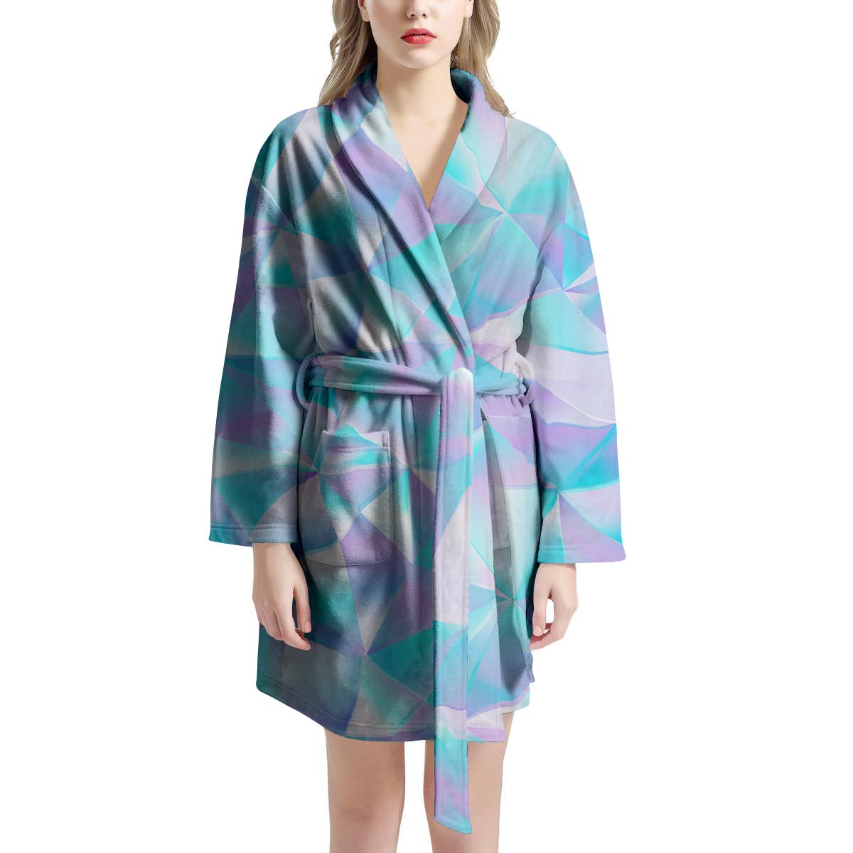 Geometric Holographic Women's Robe-grizzshop