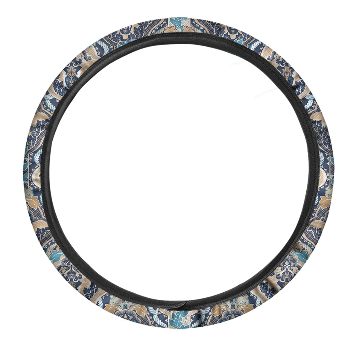 Geometric Indian Ornamental Print Pattern Car Steering Wheel Cover-grizzshop