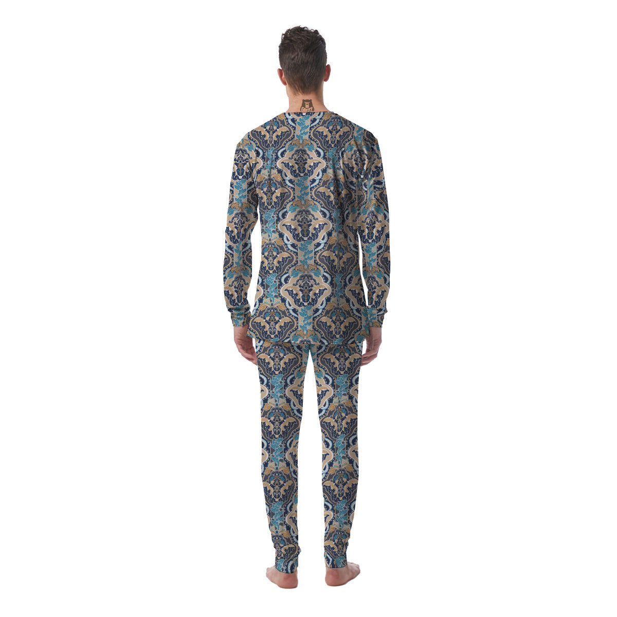 Geometric Indian Ornamental Print Pattern Men's Pajamas-grizzshop