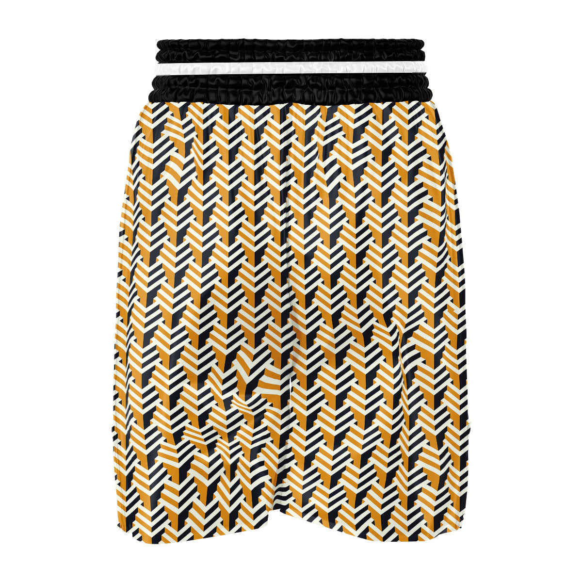 Geometric Isometric Print Pattern Boxing Shorts-grizzshop