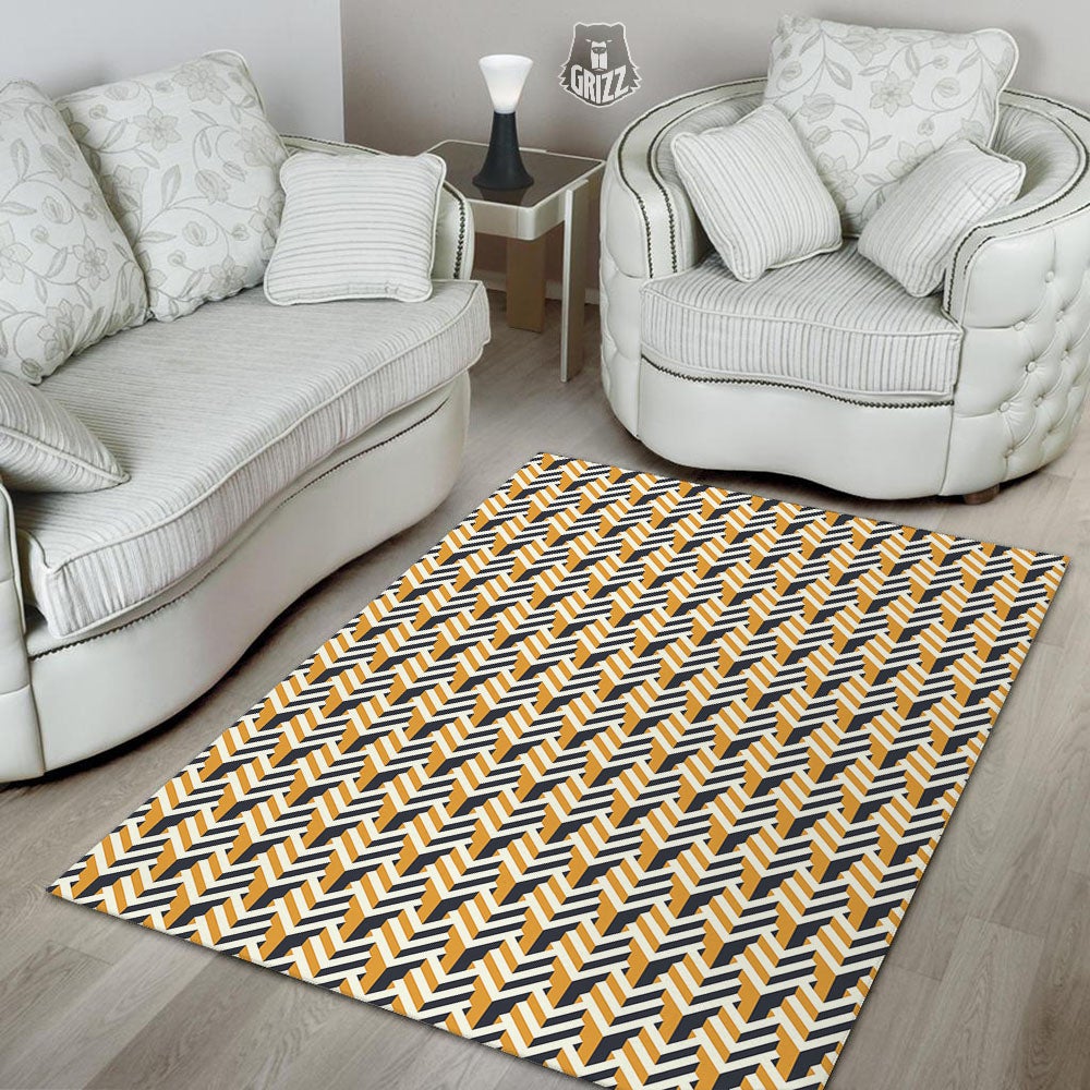 Geometric Isometric Print Pattern Floor Mat-grizzshop