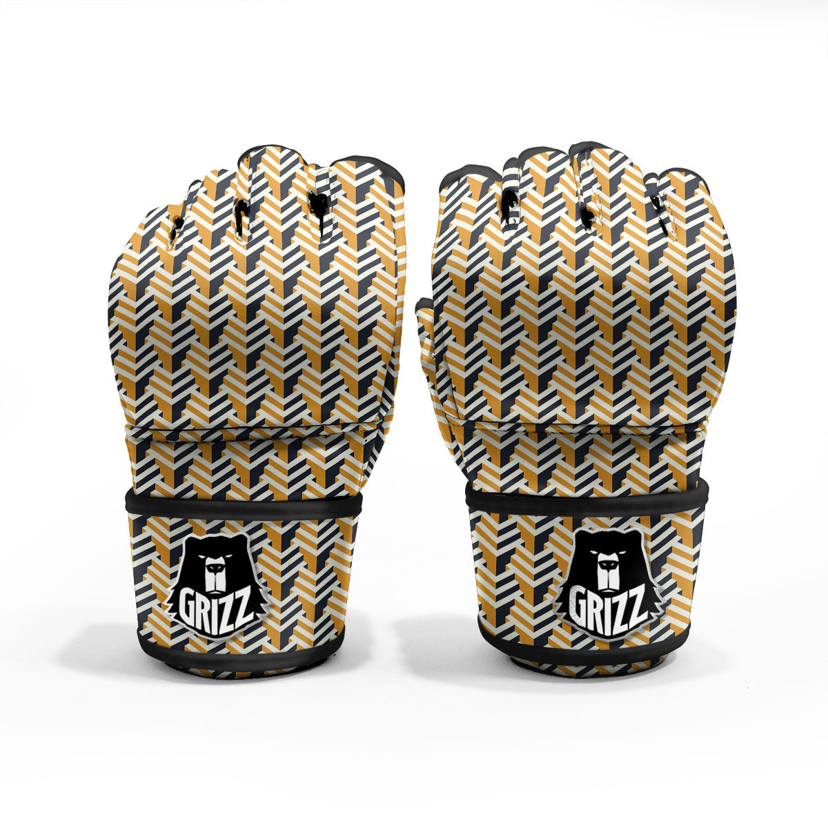 Geometric Isometric Print Pattern MMA Gloves-grizzshop