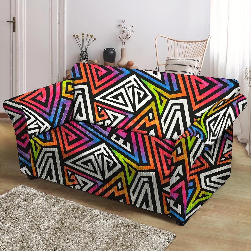 Geometric Loveseat Cover-grizzshop