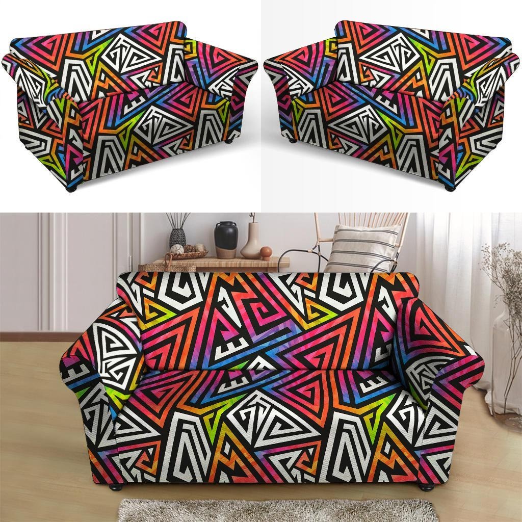 Geometric Loveseat Cover-grizzshop