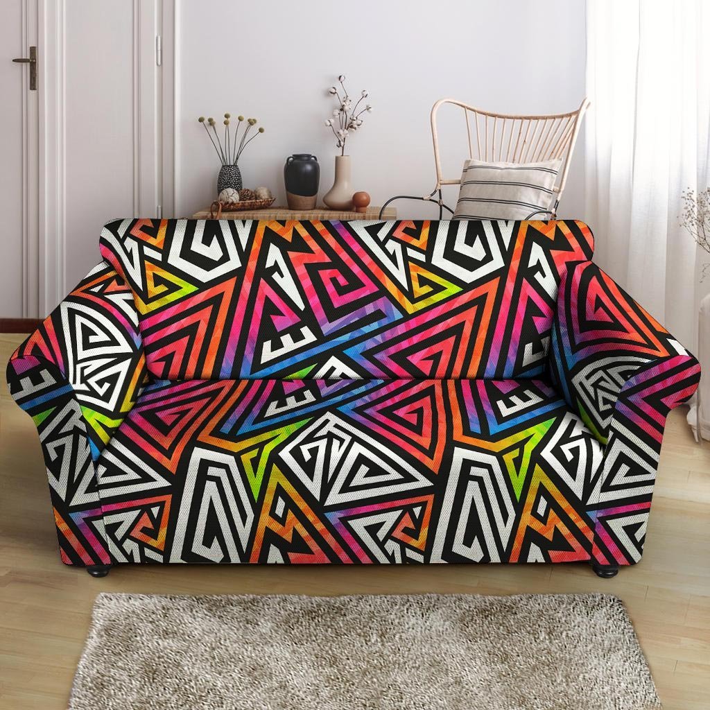 Geometric Loveseat Cover-grizzshop