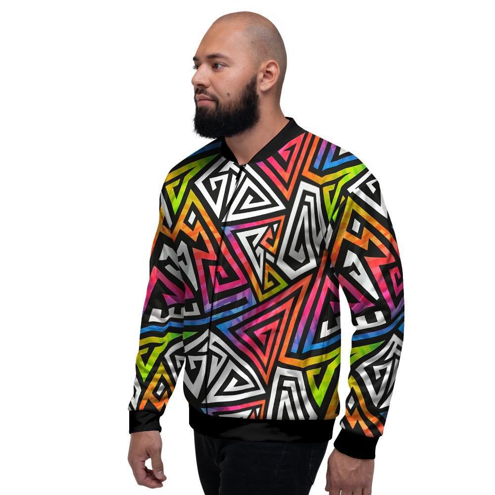 Geometric Men's Bomber Jacket-grizzshop