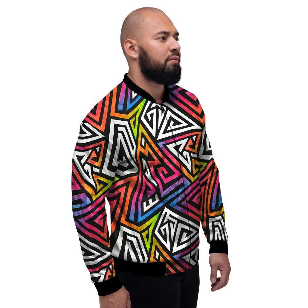 Geometric Men's Bomber Jacket-grizzshop