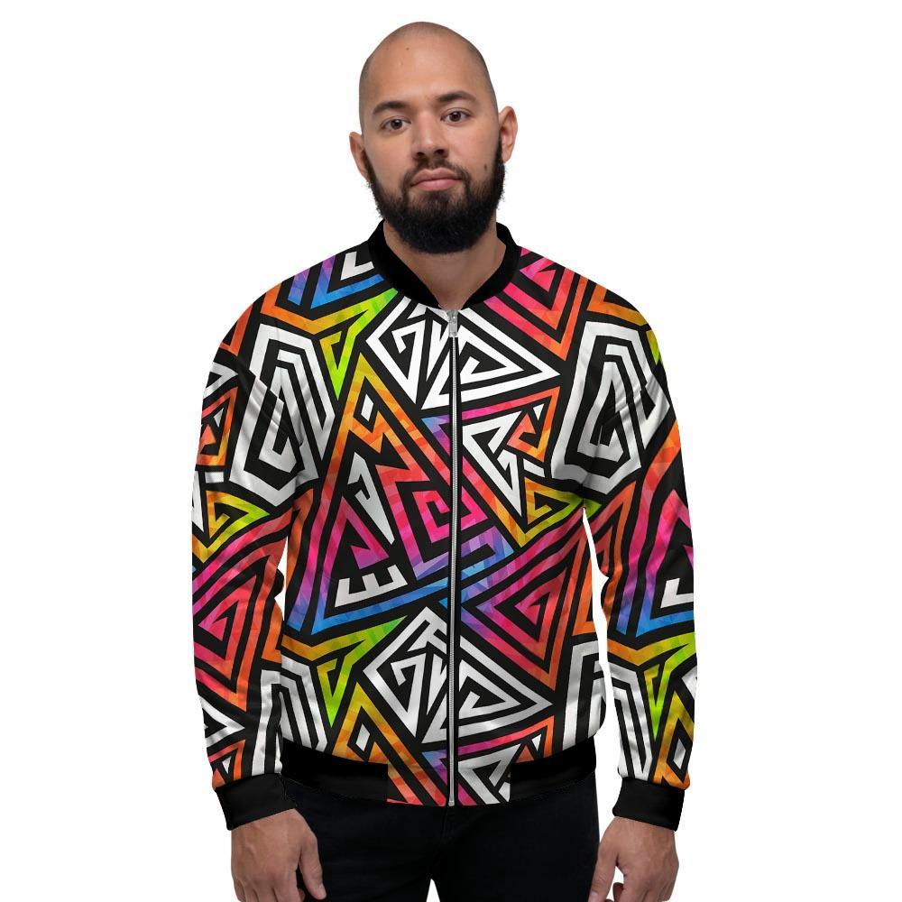 Geometric Men's Bomber Jacket-grizzshop