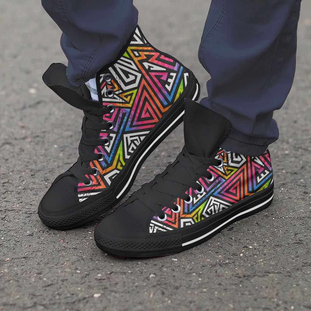 Geometric Men's High Top Shoes-grizzshop