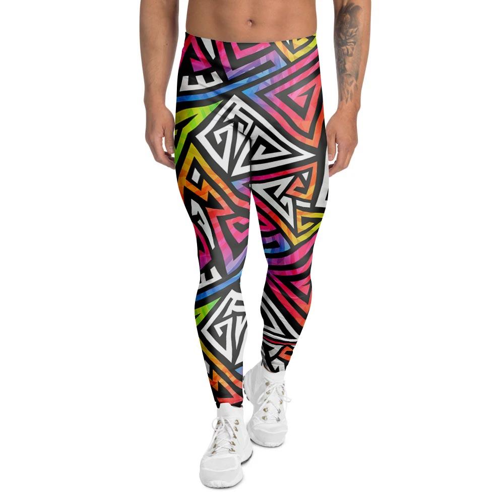 Geometric Men's Leggings-grizzshop