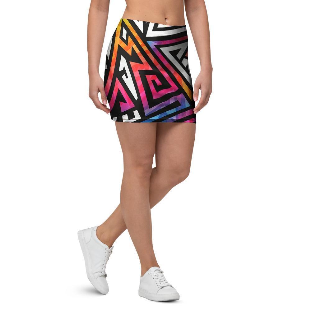 Geometric Mini Skirt-grizzshop