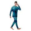 Geometric Mosaic Blue Print Men's Pajamas-grizzshop