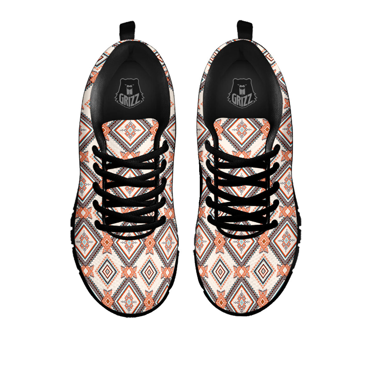 Geometric Native American Print Pattern Black Sneaker-grizzshop