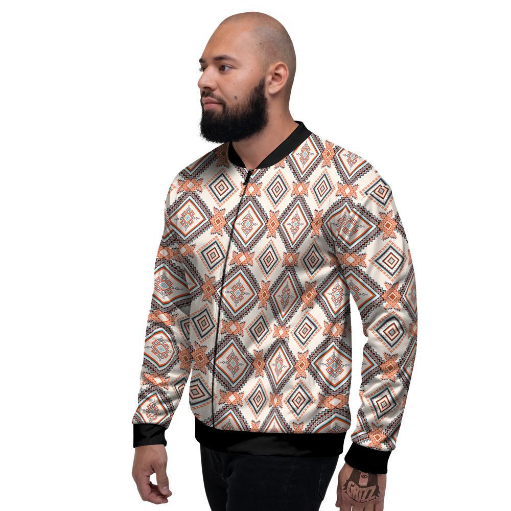 Geometric Native American Print Pattern Men's Bomber Jacket-grizzshop