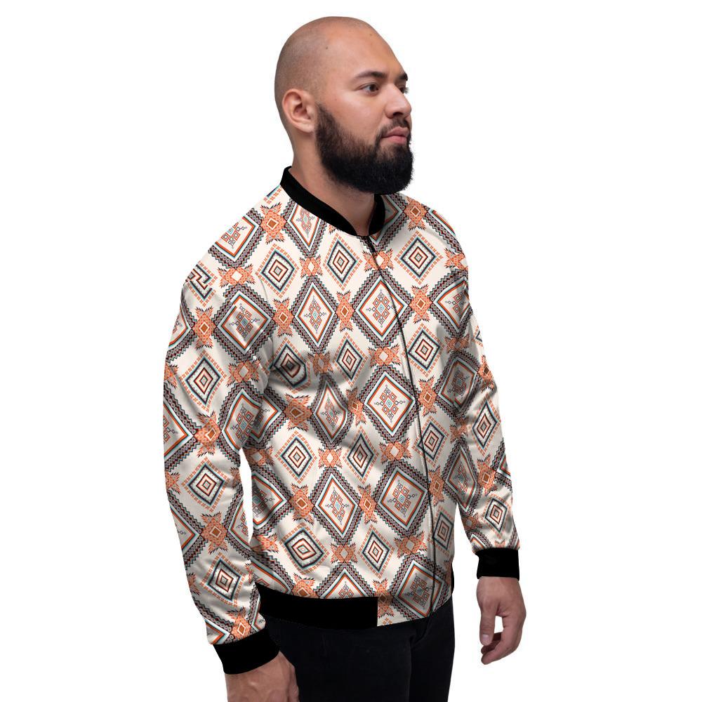 Geometric Native American Print Pattern Men's Bomber Jacket-grizzshop