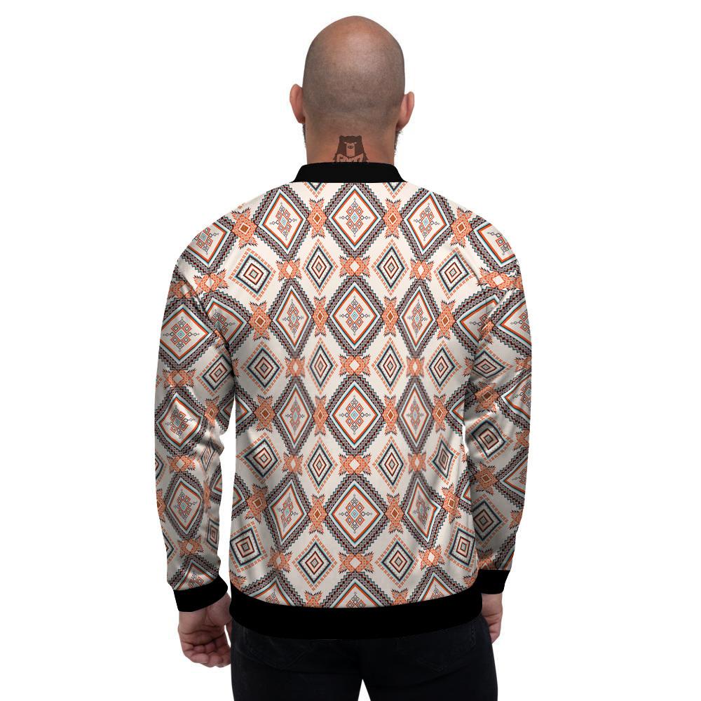 Geometric Native American Print Pattern Men's Bomber Jacket-grizzshop