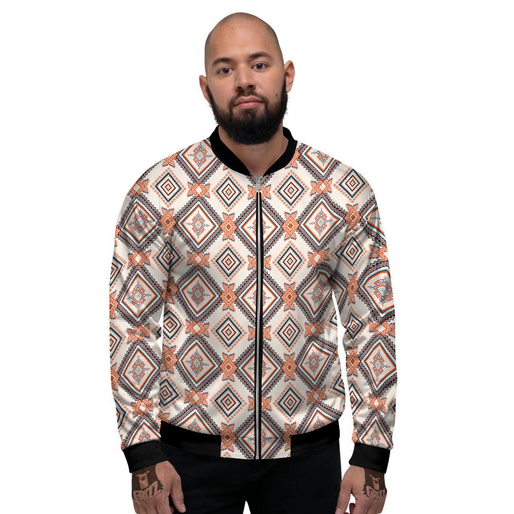 Geometric Native American Print Pattern Men's Bomber Jacket-grizzshop