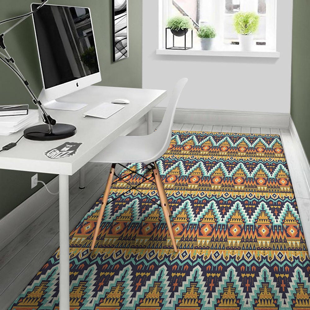 Geometric Navajo Print Pattern Floor Mat-grizzshop