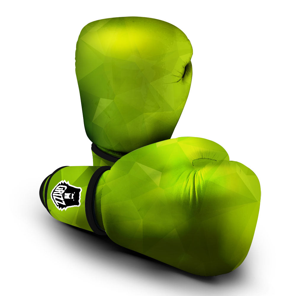 Geometric Polygonal Green Print Boxing Gloves-grizzshop