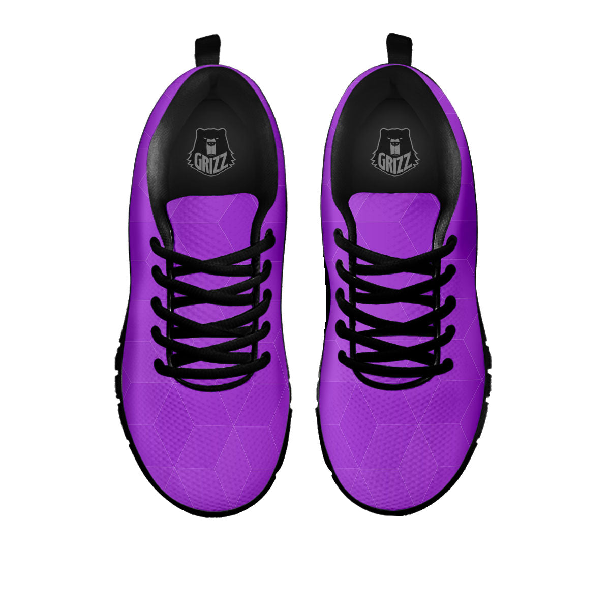 Geometric Polygonal Purple Print Black Sneaker-grizzshop