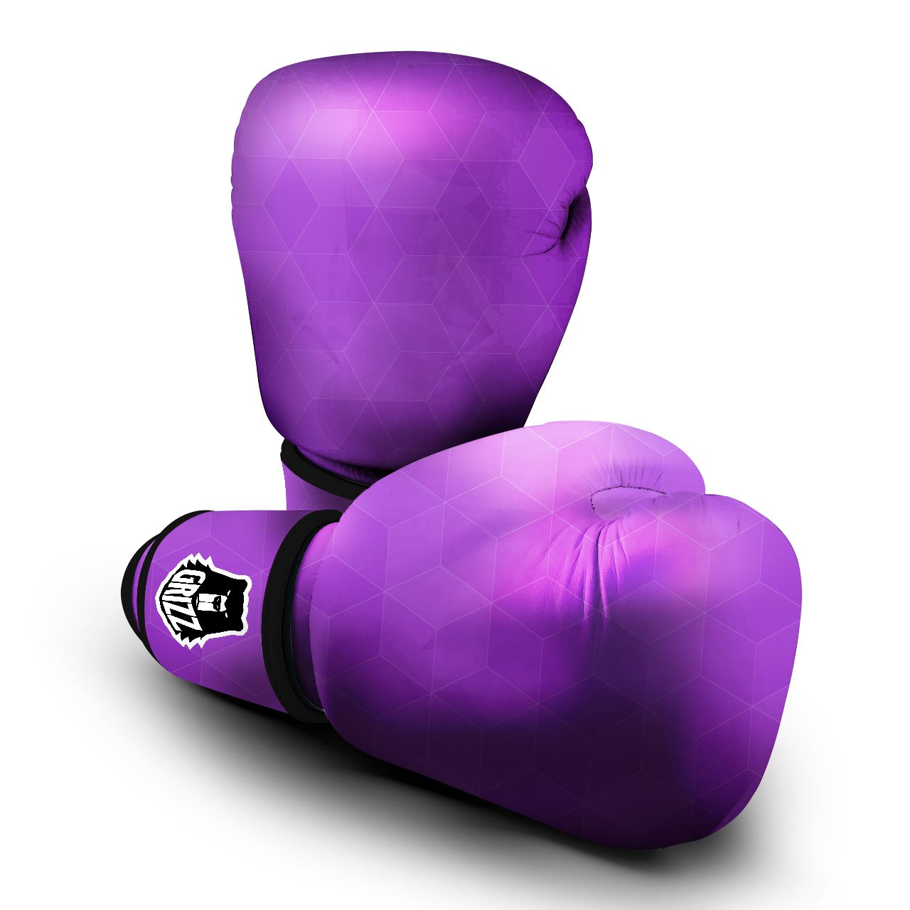 Geometric Polygonal Purple Print Boxing Gloves-grizzshop