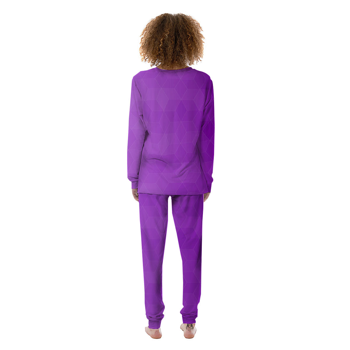 Geometric Polygonal Purple Print Women's Pajamas-grizzshop