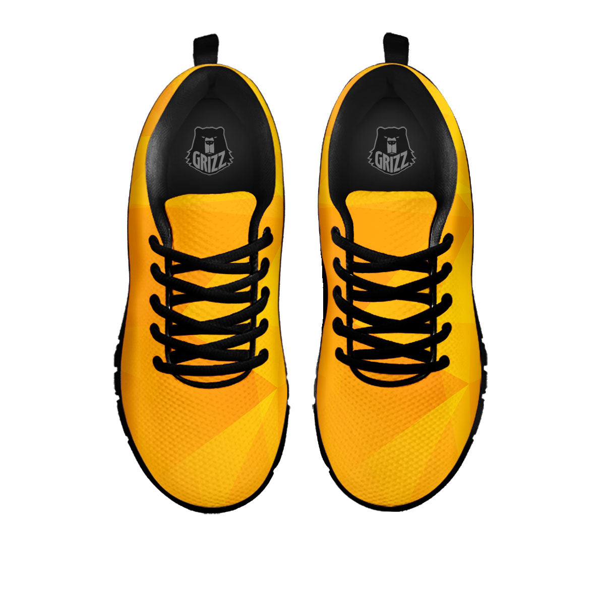 Geometric Polygonal Yellow Print Black Sneaker-grizzshop