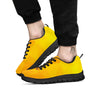 Geometric Polygonal Yellow Print Black Sneaker-grizzshop