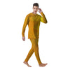 Geometric Polygonal Yellow Print Men's Pajamas-grizzshop