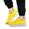 Geometric Polygonal Yellow Print White Athletic Shoes-grizzshop