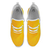 Geometric Polygonal Yellow Print White Athletic Shoes-grizzshop