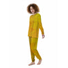 Geometric Polygonal Yellow Print Women's Pajamas-grizzshop