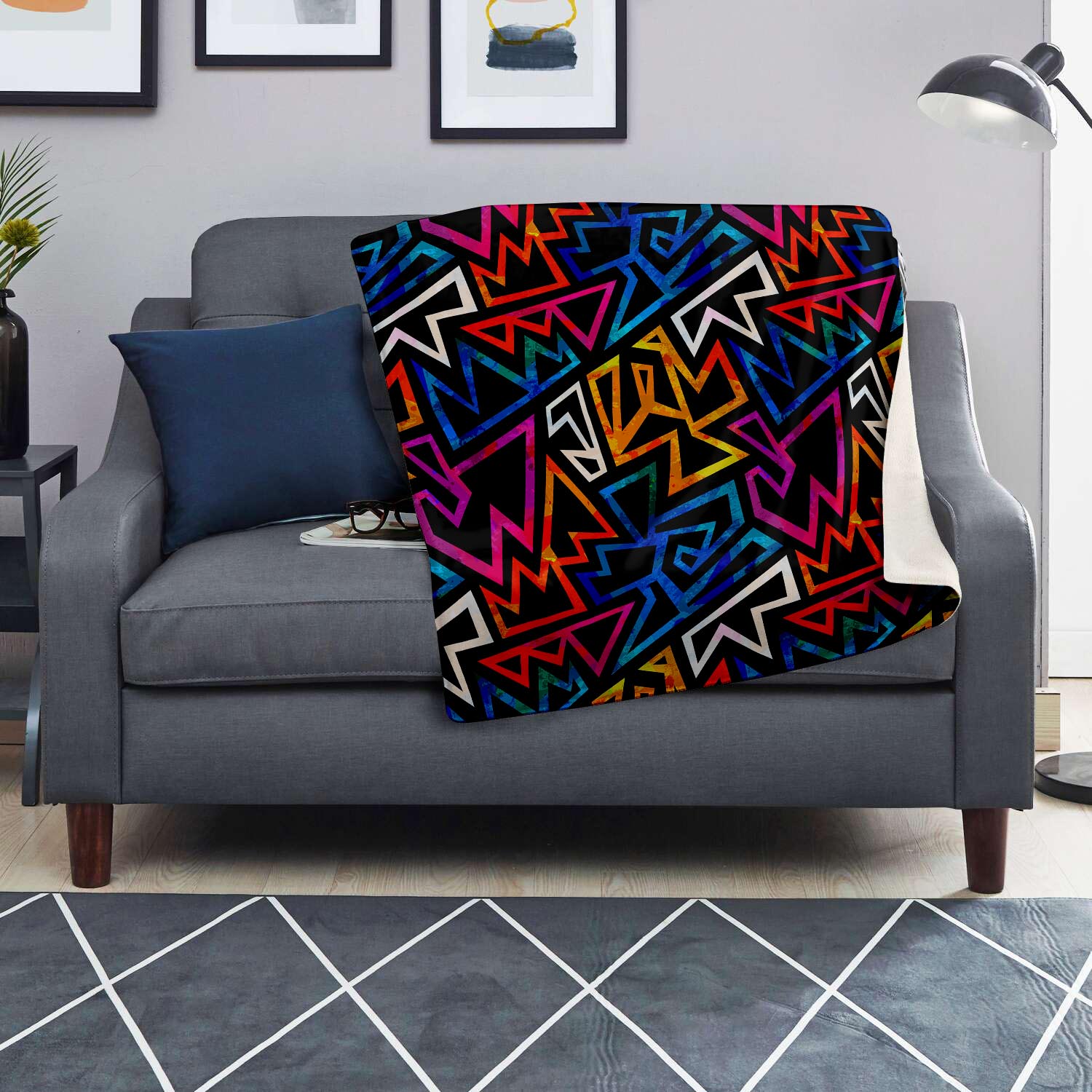 Geometric Print Blanket-grizzshop