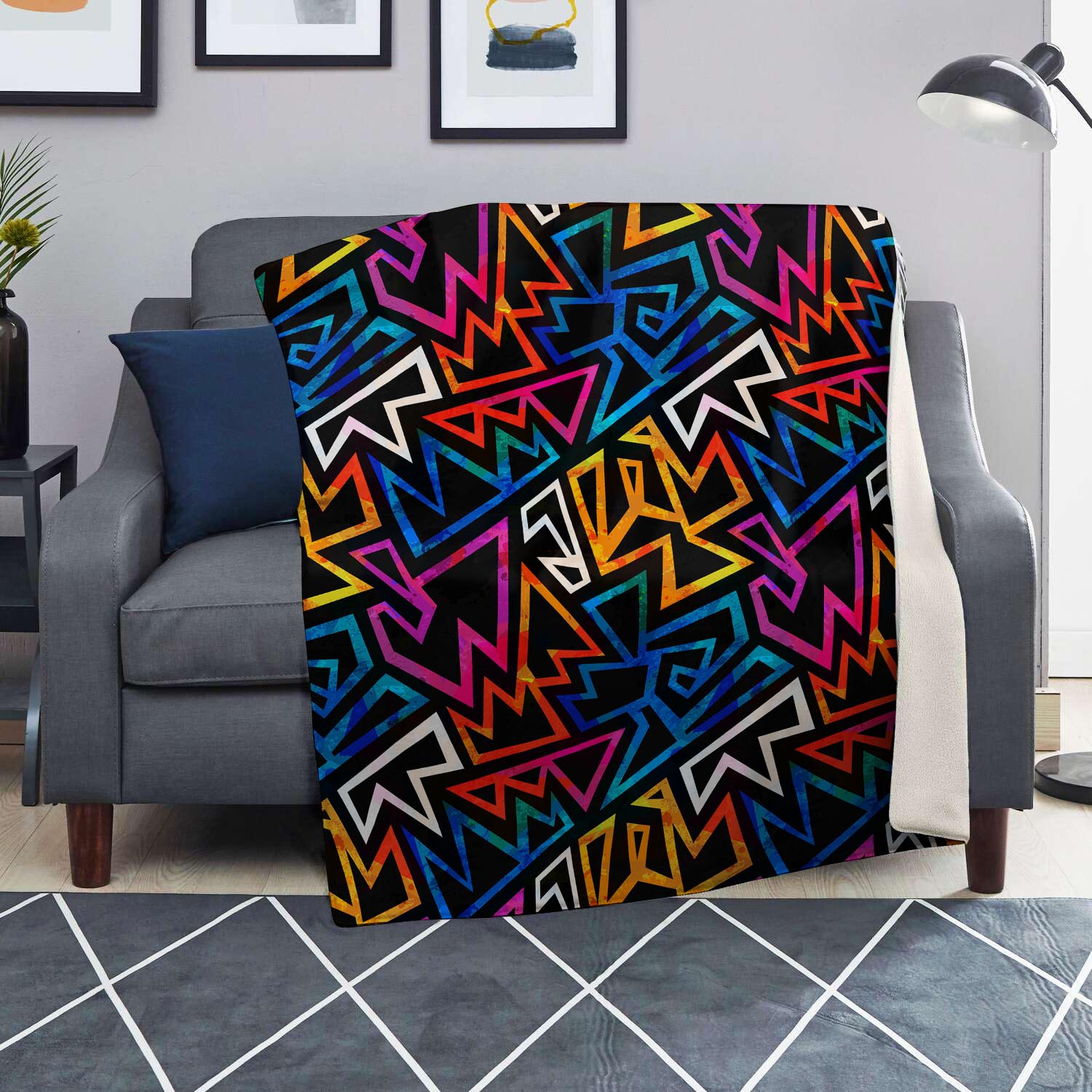 Geometric Print Blanket-grizzshop