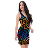 Geometric Print Bodycon Dress-grizzshop