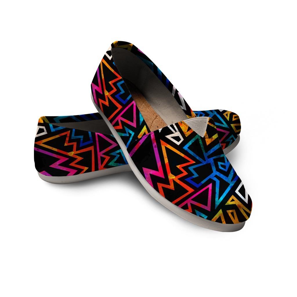 Geometric Print Canvas Shoes-grizzshop